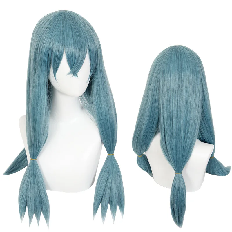 Xiu Dan Spell Battle - 실제 사람 호수 블루 두꺼운 땋은 가발 코스프레 애니메이션 가발 458E
