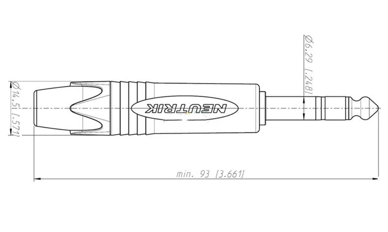Neutrik NP2C 24K rhodium-plated 2-pole 6.35mm 6.5mm mono stereo straight plug two-core three-core microphone plug