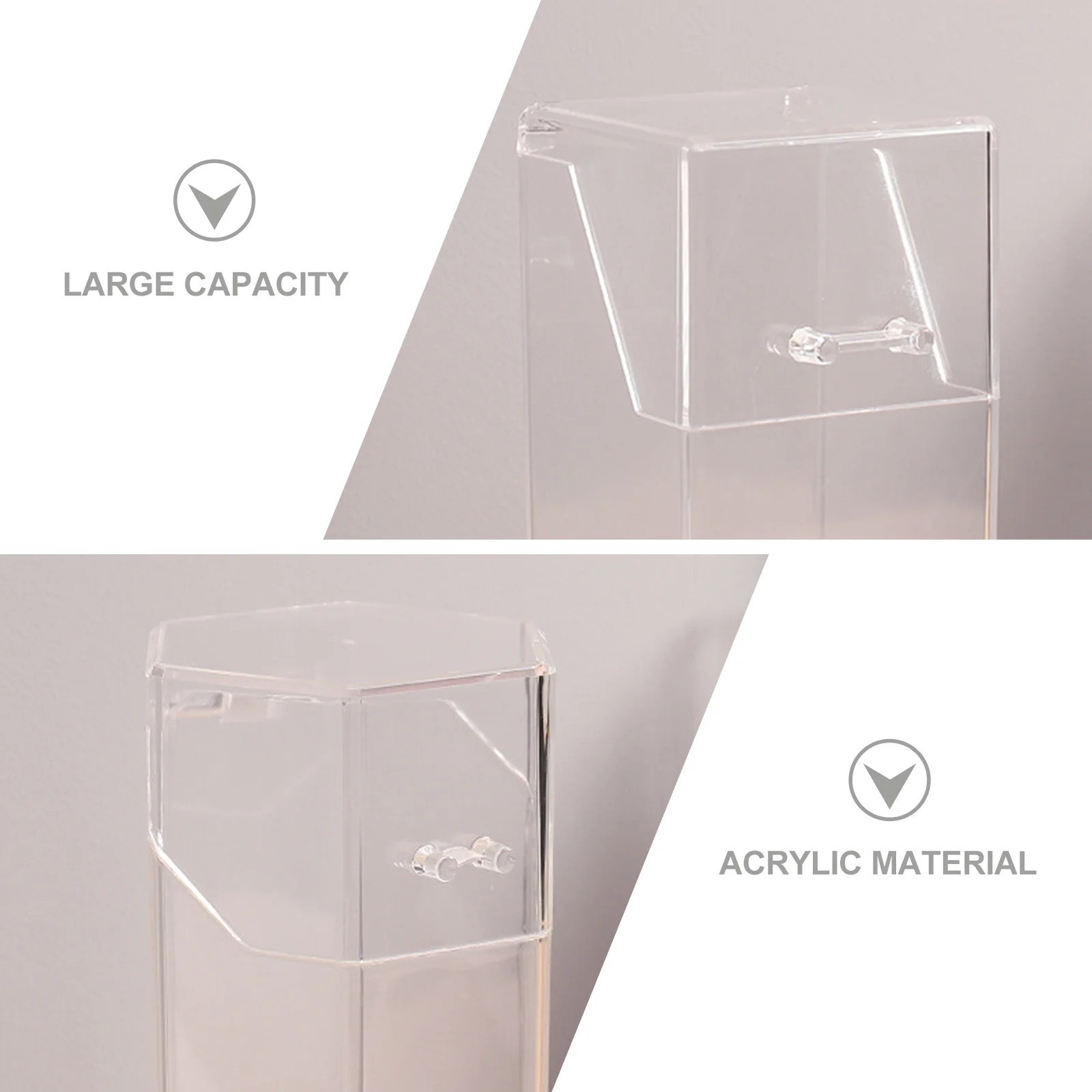 

2Pcs Makeup Brush Holder Clear Acrylic Durable Waterproof Organizer Cosmetics Storage Container Practical