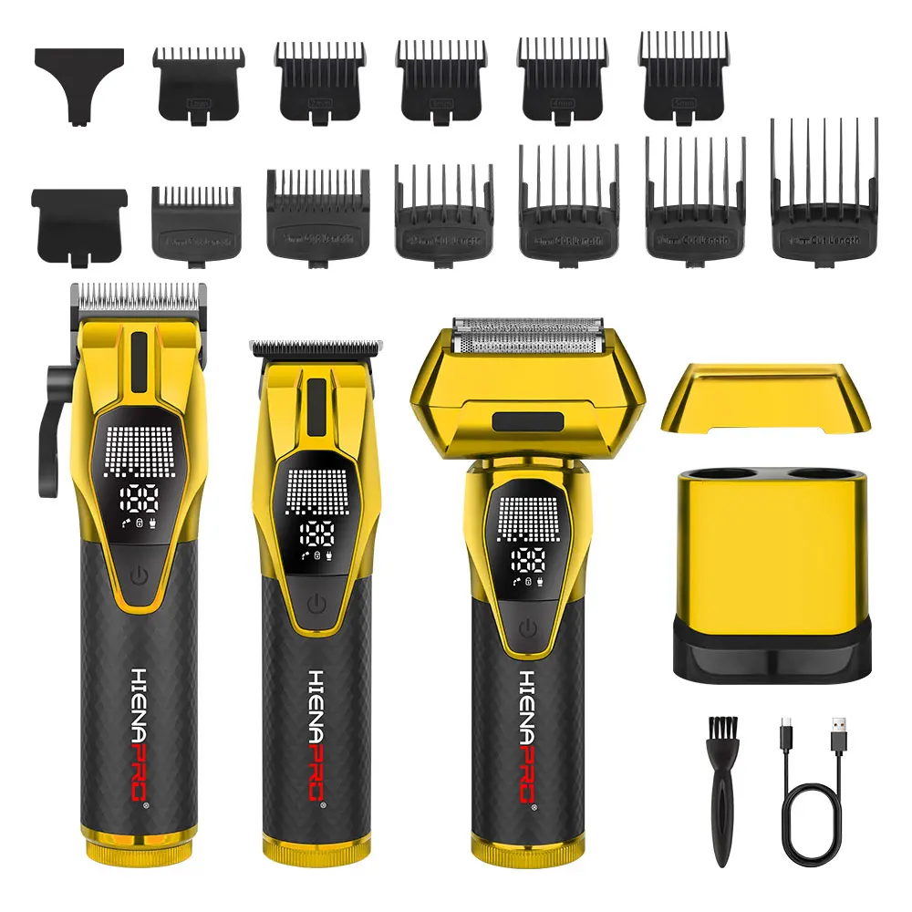 HIENA الشعر المتقلب المهنية آلة حلاقة كليبرز اللاسلكي ماكينة حلاقة أداة تهذيب اللحية الحلاقة ماكينة حلاقة كهربائية للرجال