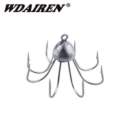Aço inoxidável Swivel Equipamento De Pesca, Peixe Chumbo Ganchos, Iscas, Squid Iscas, Combinação única Cordas Gancho, 1Pc
