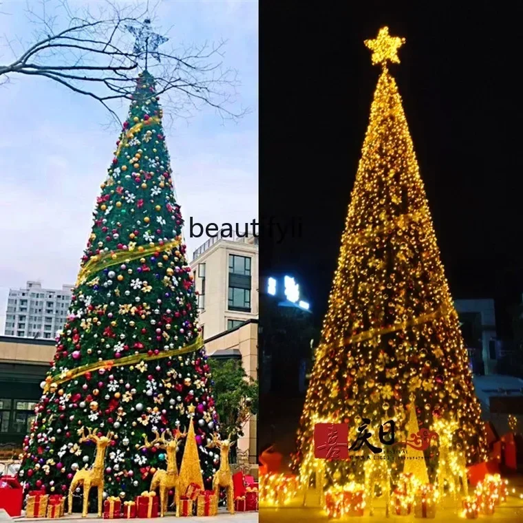 

Modern large Christmas tree 4 5 6 7 meters, outdoor luminous Christmas tree set steel frame A50