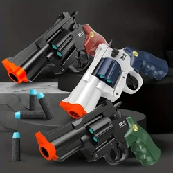 Revolver Pistol Launcher Soft Bullet Dart Blaster Toy Gun Outdoor Airsoft Shooter Birthday Gift