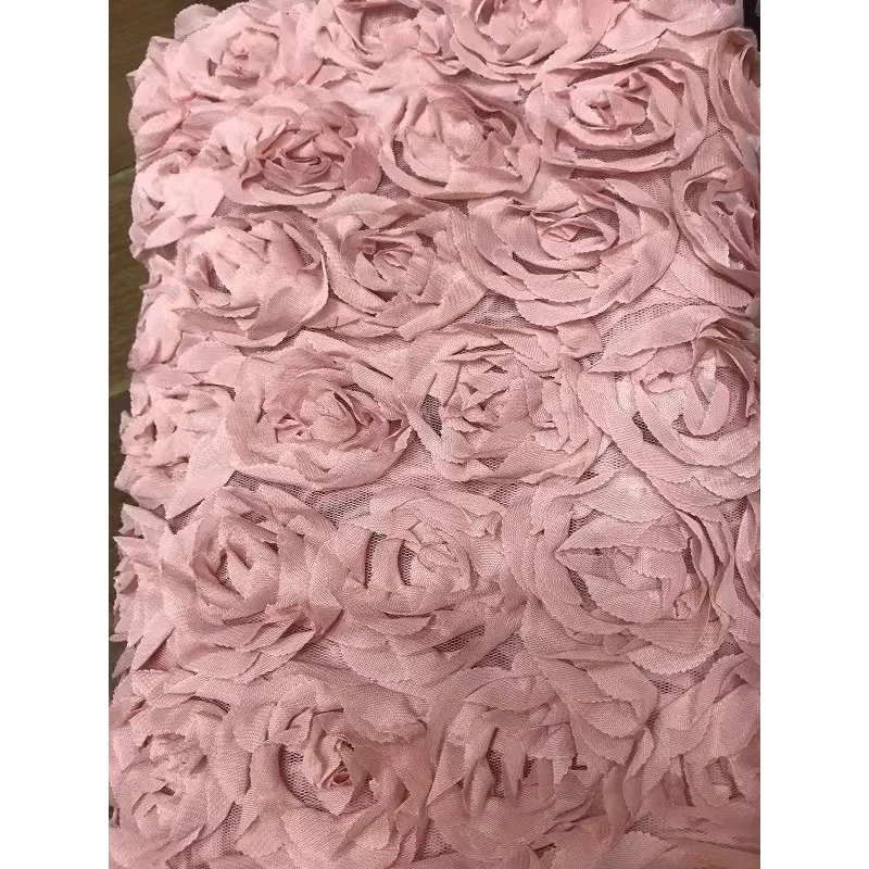 91X130cm White Rose Embroidered Jacquard Fabrics Pink Black Polyester Textile Fabric Sewn Dress Qipao Hem Splicing Material