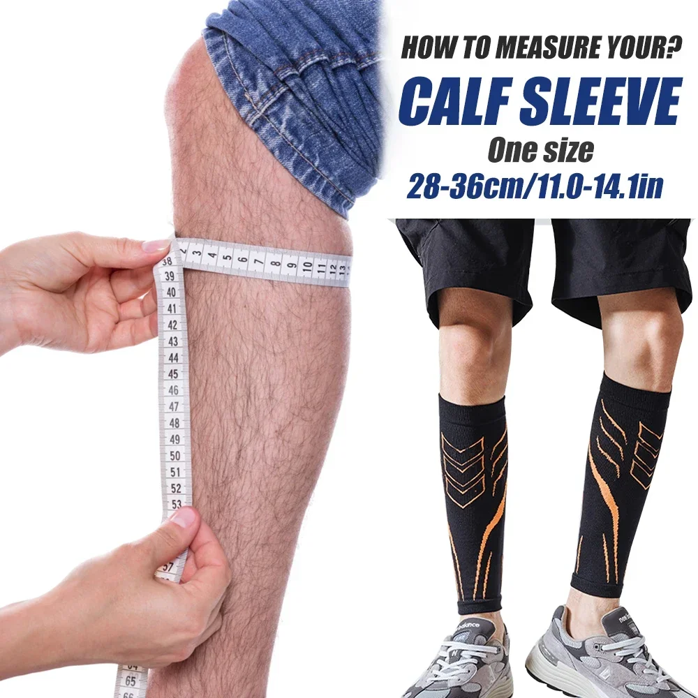 1 Pair 20-30mmHg Compression Calf Sleeves for Men Women, Footless Calf Compression Socks for Shin Splints, Running, Cycling