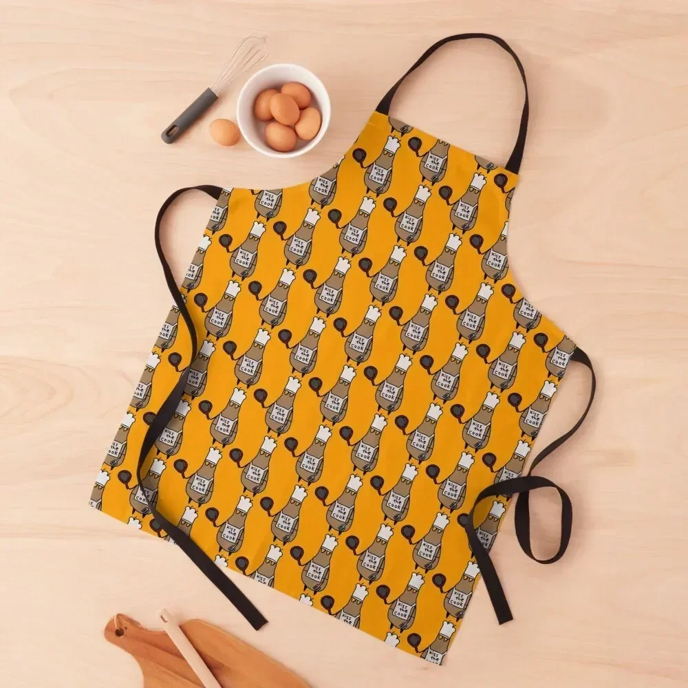 

Bug that's a chef with a kiss the cook Apron Waterproof Kitchen with personal logo work gowns for women cleaning Apron