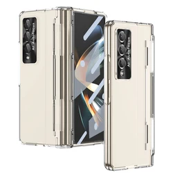 For Samsung Galaxy Z Fold 4 Fold 3 Transparent Case Hinge Protection Screen Protector All-inclusive Drop-proof Cover FOR FOLD4 3