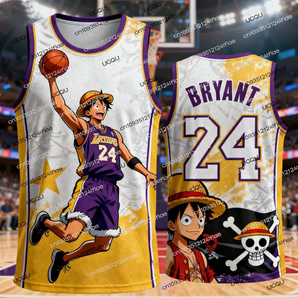 

Новинка 2025 года, цельный специальный выпуск, баскетбольный трикотаж Bryant Kobe, жилет Луффи с 3D принтом для взрослых и мужчин, баскетбольный жилет, детский свитшот
