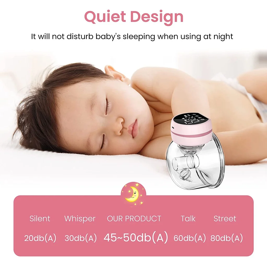 مضخة حليب الثدي الكهربائية يمكن ارتداؤها بدون استخدام اليدين خالية من مادة BPA 3 أوضاع و9 مستويات مضخة الرضاعة الطبيعية الكهربائية اللاسلكية الذكية منخفضة الضوضاء #4