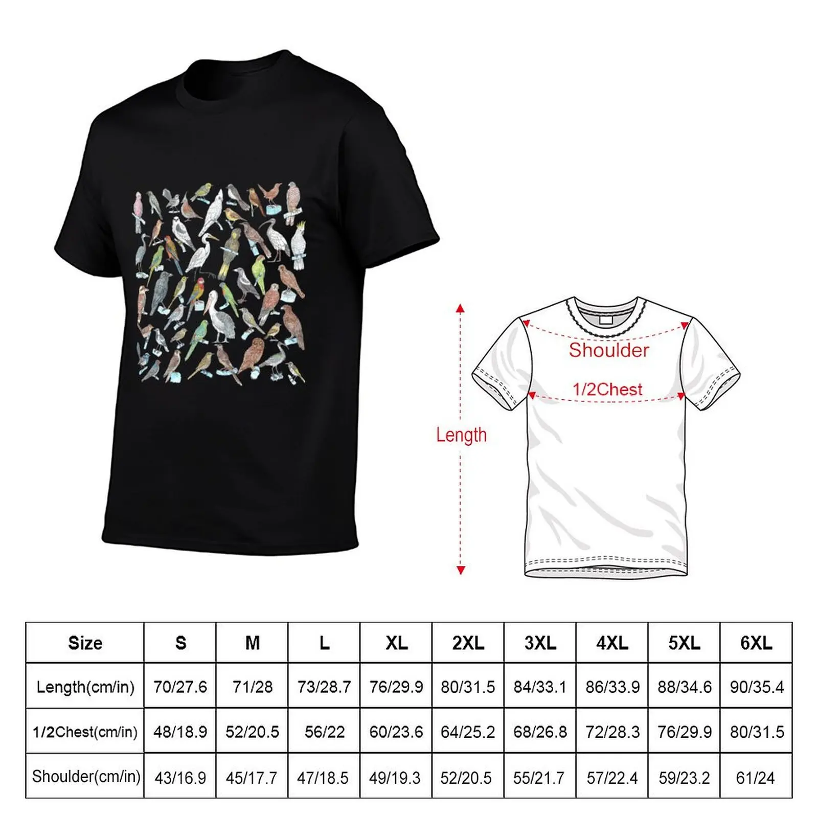 Collection of South Australian Birds T-Shirt Aesthetic clothing Short sleeve tee customs T-shirt men