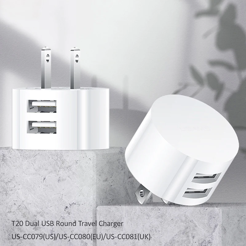 1 Pcs 5V 2.1A Min EU UK US Plug Mobile Phone Charger Mobile Phone Charging Round Mini Adapter Travel Charger Accessories
