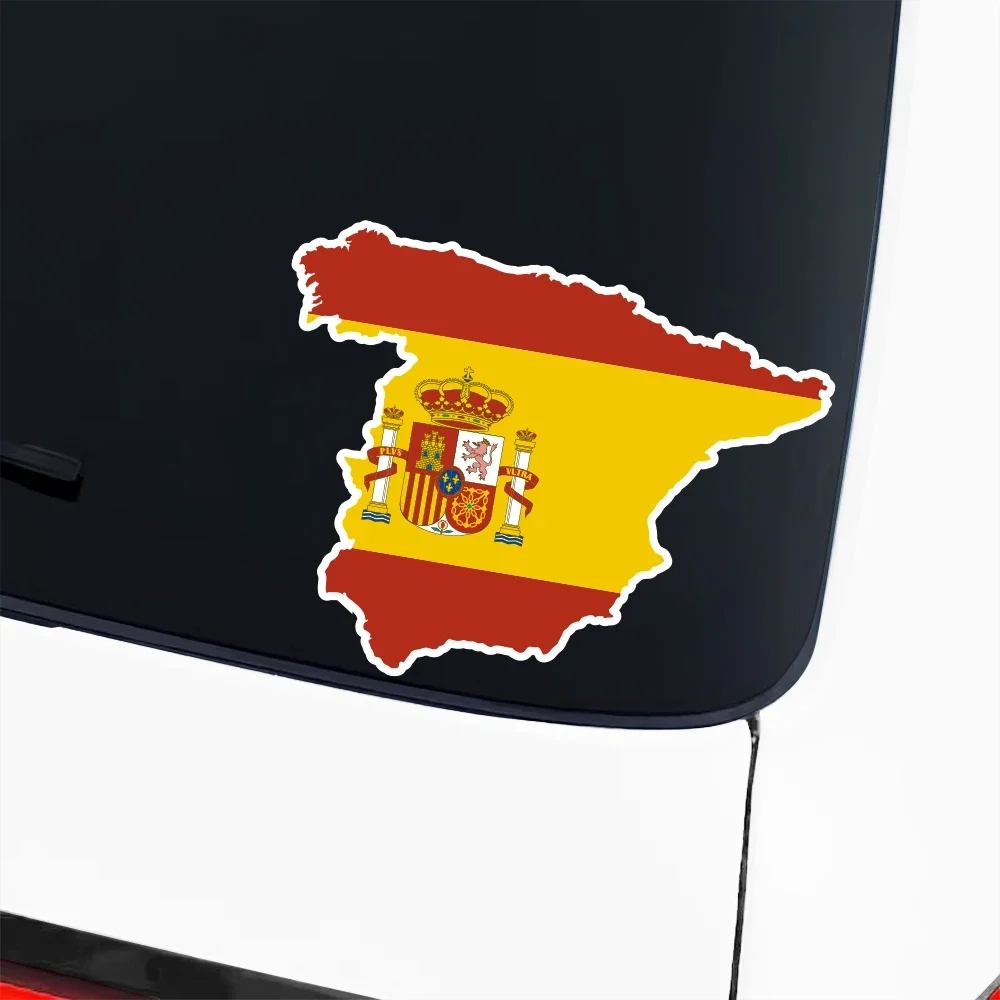 10x8cm Spain Map Car Stickers Auto Motorcycle Decoration PVC Sticker Creative Waterproof Styling Decal Car Exterior Accessories