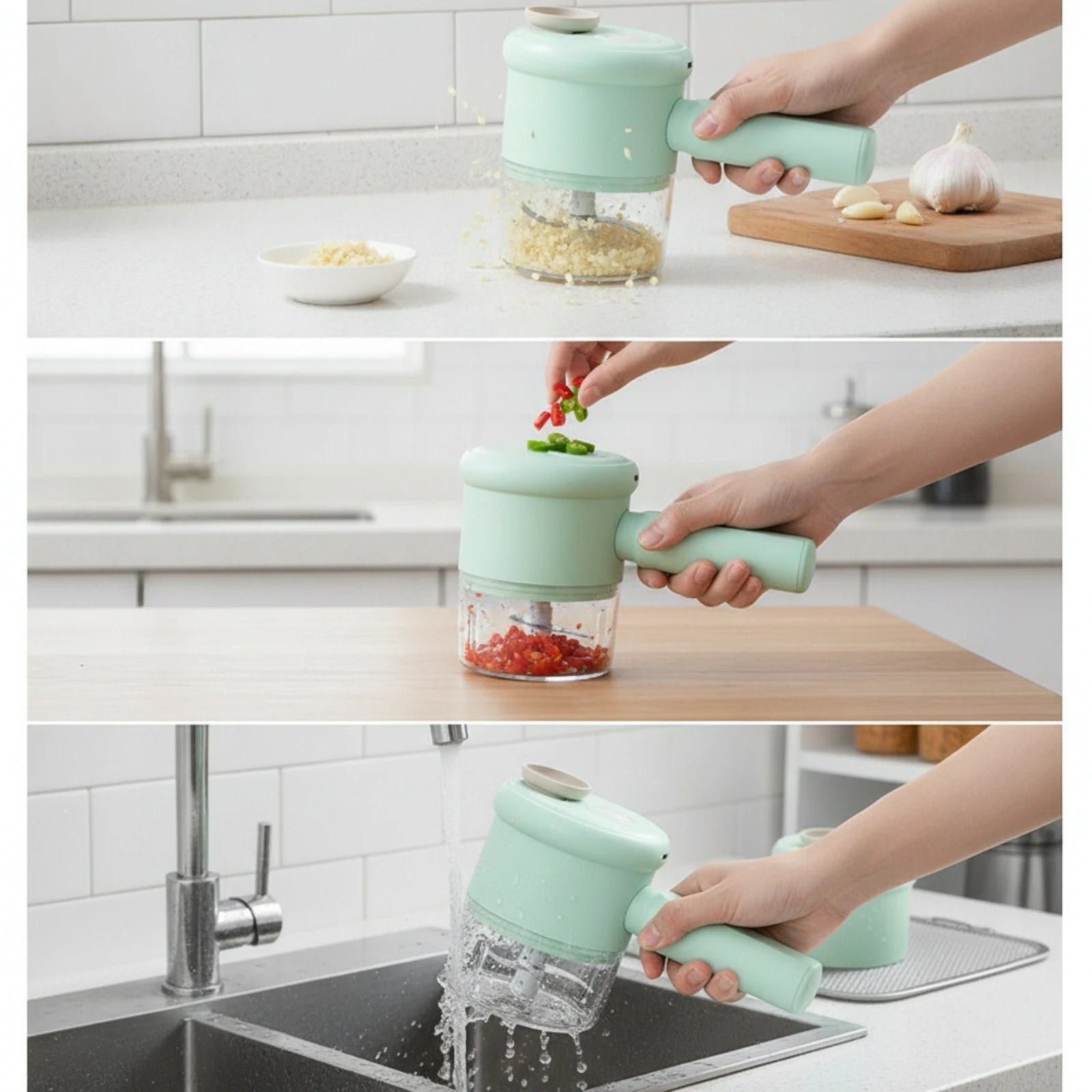 Food Chopper Electric Chopper with Handle Onion Cutter Stainless Steel Appliance Sharp for Kitchen view 6
