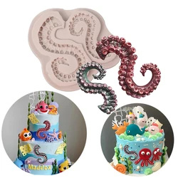 Sea Octopus Tentacles Fondant Silicone Mold For Cake Decorating Cupcake Topper Marine Chocolate Candy GumPaste Polymer Clay Tool