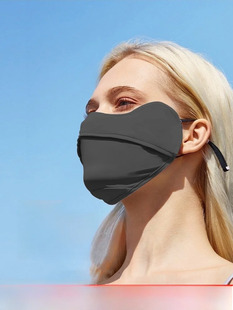 

Banana Leaf Women's Sunscreen Ice Silk Gradient Mask 3D Stereo UV Protection Face Shield Outdoor Environment Friendly Ear Han...