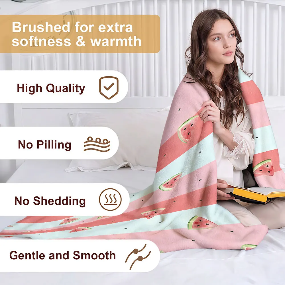 green branch texture Soft Warm Flannel Blanket Lightweight Cozy Christmas Halloween Home Decor Room