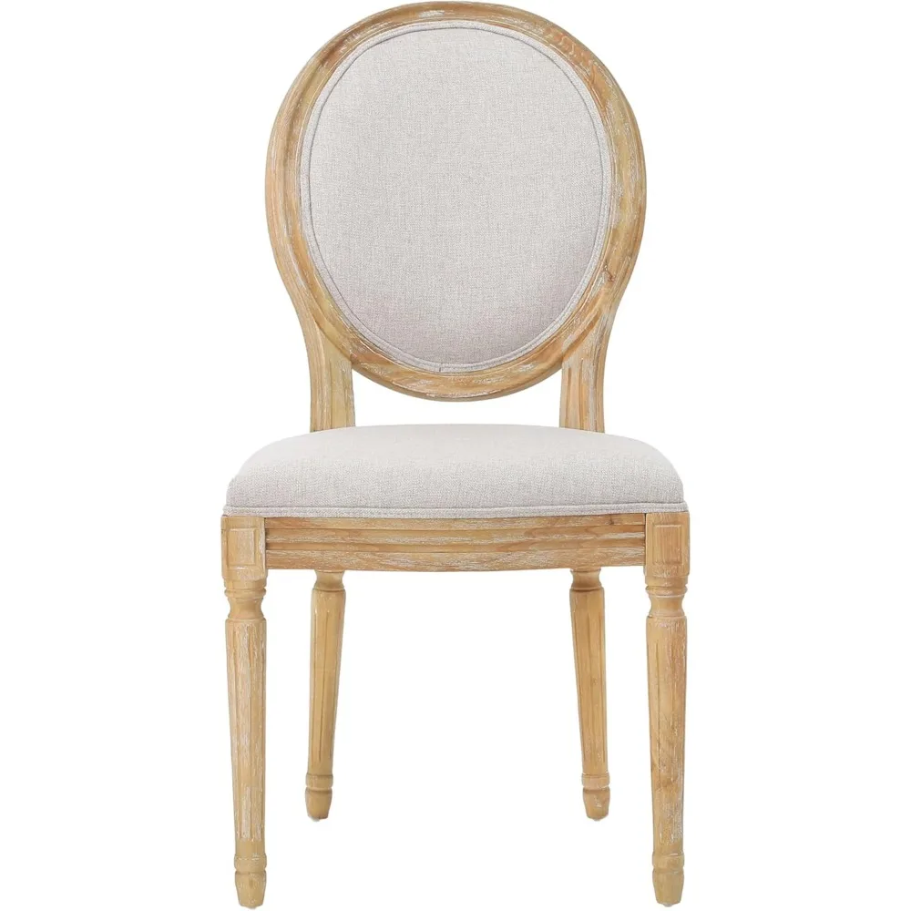 كراسي تناول الطعام من قماش البوليستر البيج من فينيوس من كريستوفر نايت هوم - مجموعة من 2 #6