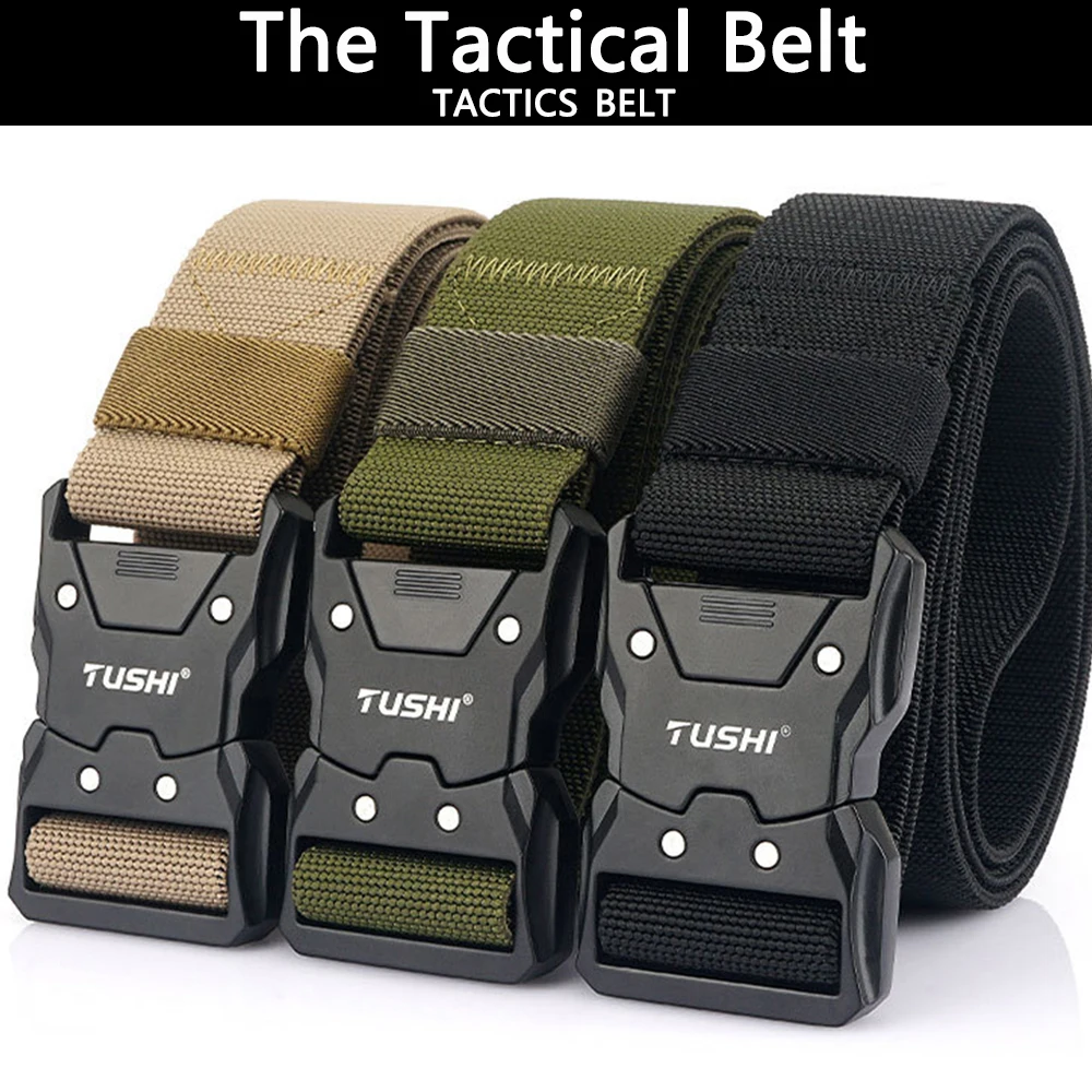 TUSHI New Mens Belt Army Outdoor Hunting Multi Function Tactical Belt Combat Survival Marine Corps Canvas Nylon Women Sport Belt