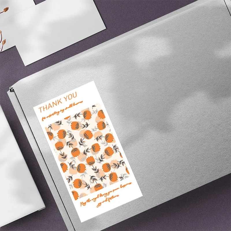 50 Pcs Flower Thank You Stickers 5*10cm Seal Labels for Gift Commodity Decor Stickers Small Business Wrapping Sealing Stickers