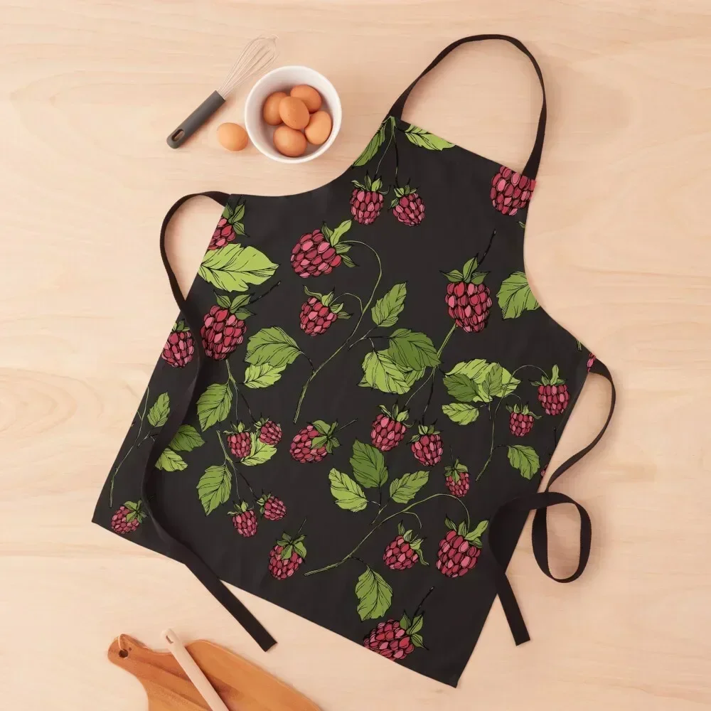 

Summer Raspberries Apron Funny Kitchen Items For Home Restaurant Women's Kitchen Apron