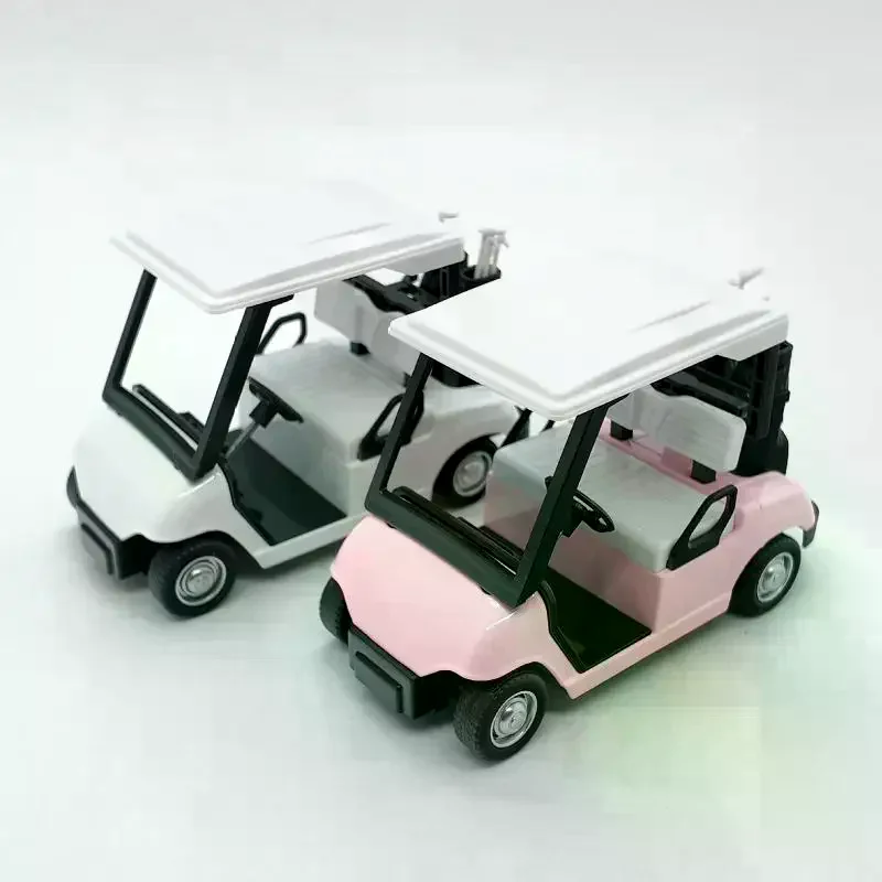 1Pc 1:20 Scale Golfcart Pullback Vehicle Alloy Transportation Gift Mini Golf Cart Metal Pull Back Action Cart  Cake Decoration