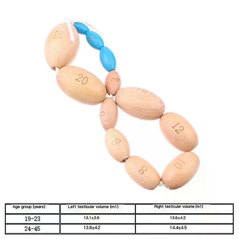 12 Kinds of Size Wooden Orchidometer Testis Volume Meter Measurement for Measure Male Tanner Stage
