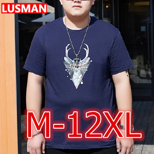 

Big Summer T-shirt For Men M-12XL/60-160KG Oversized Loose Short Sleeve O-Neck Large Size Tees