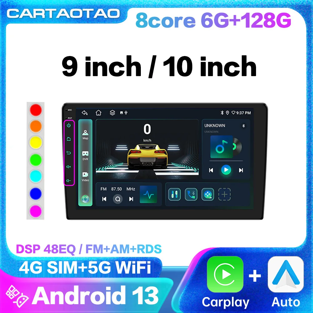 9/10 inch Car Radio Carplay Android Auto Multimedia Video Player GPS DSP 2 din stereo For VW Nissan Hyundai Kia toyota Honda