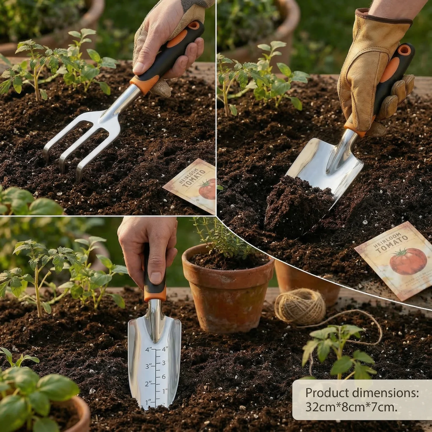 Ergonomic Garden Tool Set - 3 - đánh giá và giá Gardening Tools Trowel