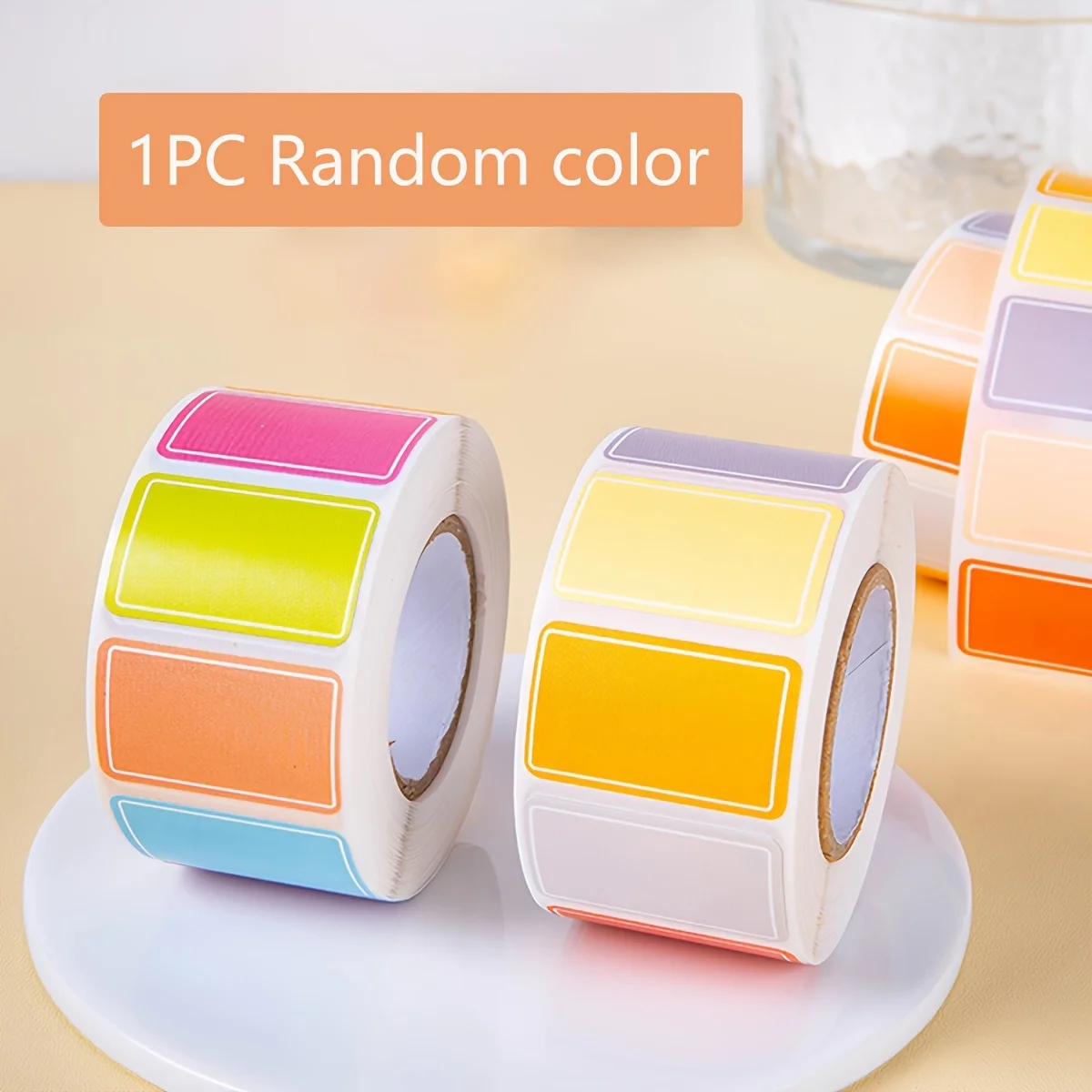 500-Piece Roll Waterproof Color-Coded Index Tabs - Vibrant Durable Sticky Labels for Organizing,  Personalized Name Tags