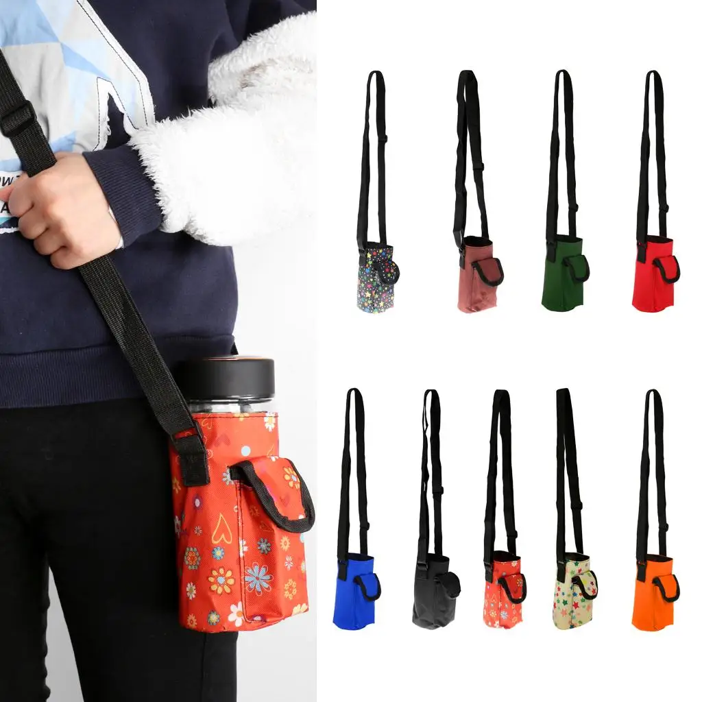 

Outdoor drinking bottle holder bag bottle bag with shoulder strap for camping