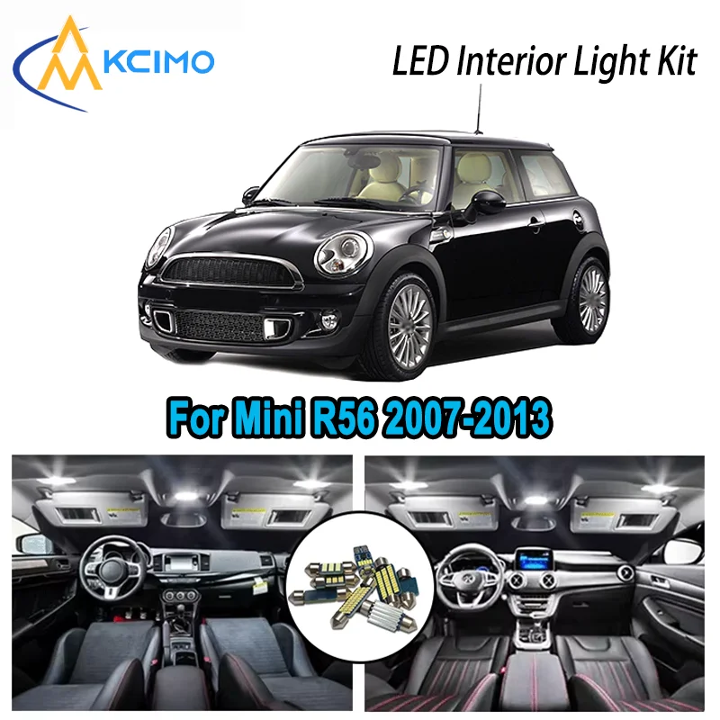 

Яркий светодиодный комплект премиум-класса для интерьера для Mini R56 2007-2013 2008 2009 2010, купольная карта, лампы багажника, бесплатное автомобильное освещение