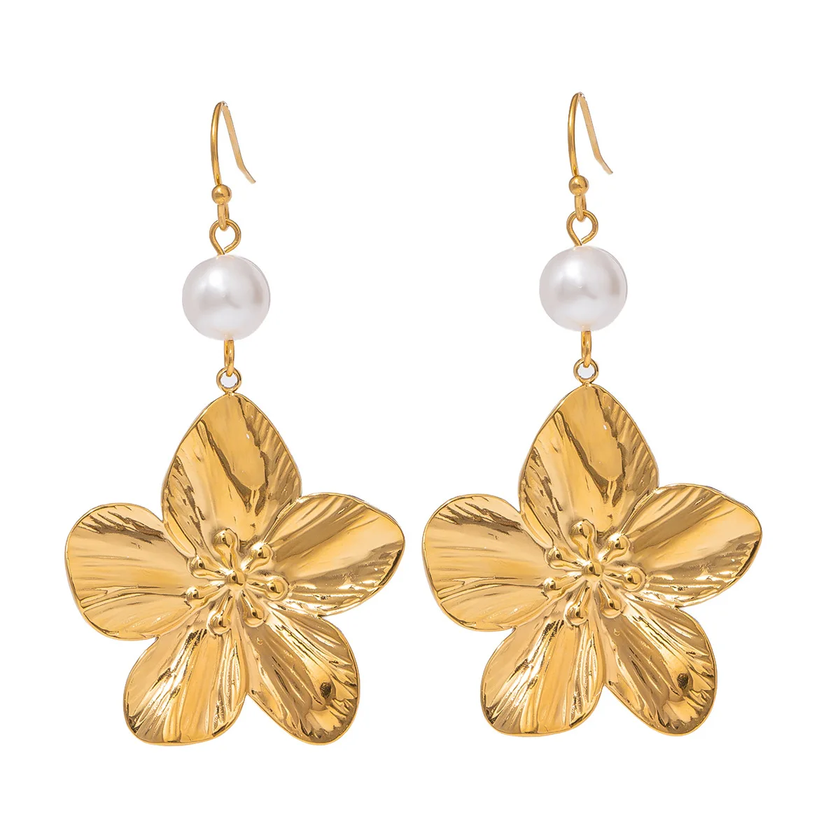 

Stainless Steel PVD 18K Gold Plated Tarnish Waterproof Star Drop Earrings For Woman Jewelry Wholesale INS