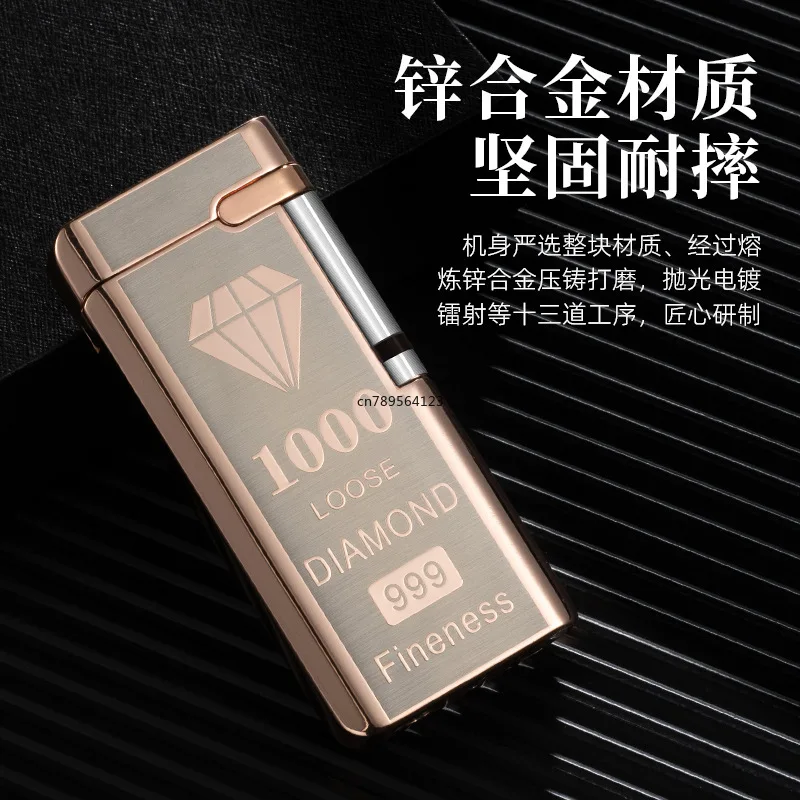 New Personality Roller Touch Sensor Windproof Lighter Mini Butane Gas Lighter Unusual Metal Cigarette Lighter Men\'s Gadget