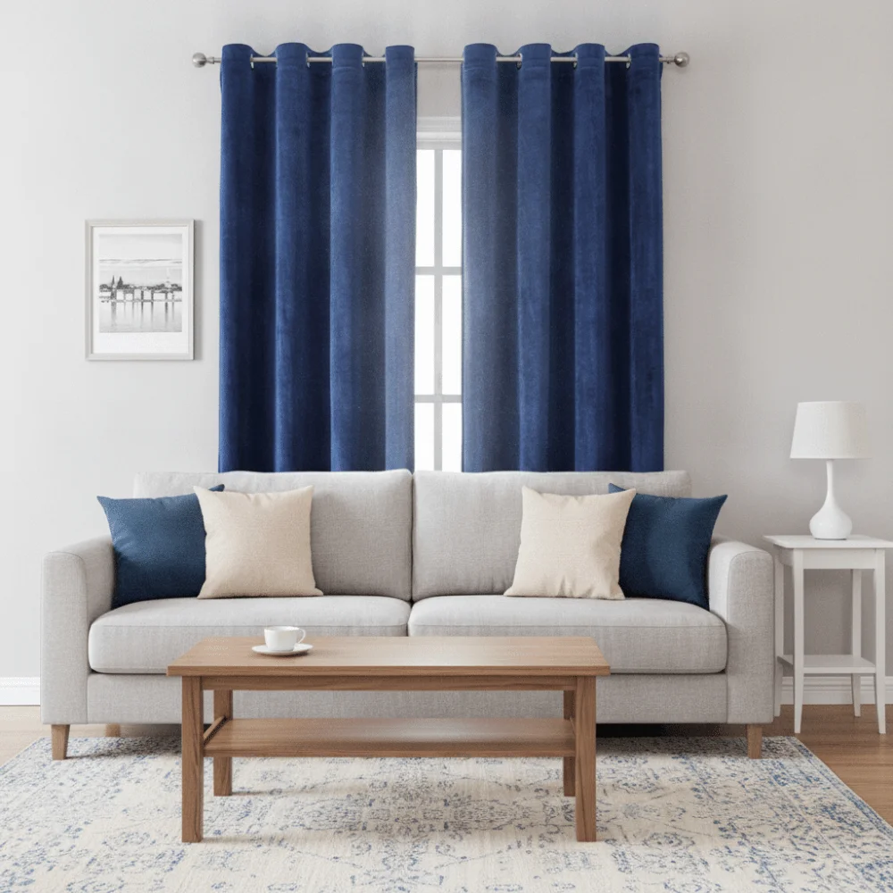 High-end Light-blocking Velvet Curtain Solid Color Noise Reducing Window Drape No Drilling Through-rod Blackout Curtains Bedroom