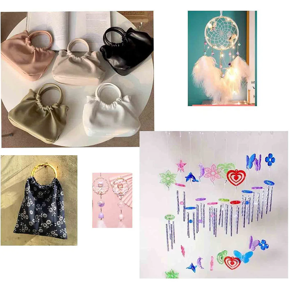 12 قطعة من حلقات صائد الأحلام المصنوعة يدويًا من الأكريليك لملحقات صنع إكليل صائد الأحلام على الحائط