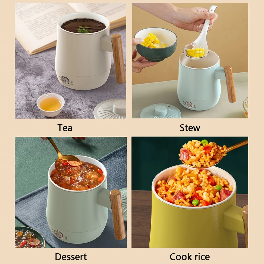 DMWD 0.6L متعددة طباخ الصحية وعاء غلاية كهربائية ماكينة طهي الحساء كوب سخان مياه المرجل الشاي عصيدة صانع مكتب دفئا