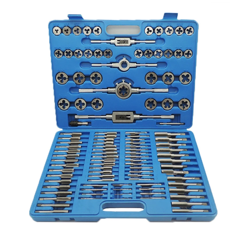 Set di 10 pezzi di Set di rubinetti filettatura Tap And Die Wrench Kit Tap Die Set Tap Die Set di utensili manuali utensili manuali 110 pz/set