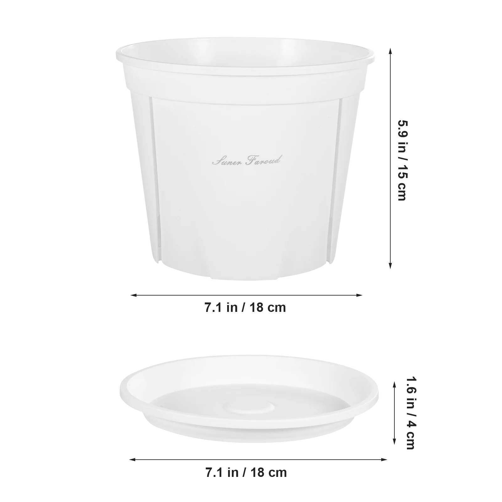 

3 Sets Root Control Pot Planter White Blue Green 3 Pots Drainage Holes Thickened Saucer Nursery Garden Flowerpot