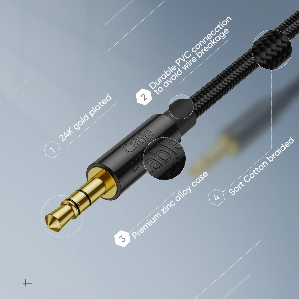 3.5mm Right Angle Jack Aux Cable TRS Stereo Audio adapter Auxiliary  for JBL Headphones Car Speakers Xiaomi Redmi MP3/4  Phone