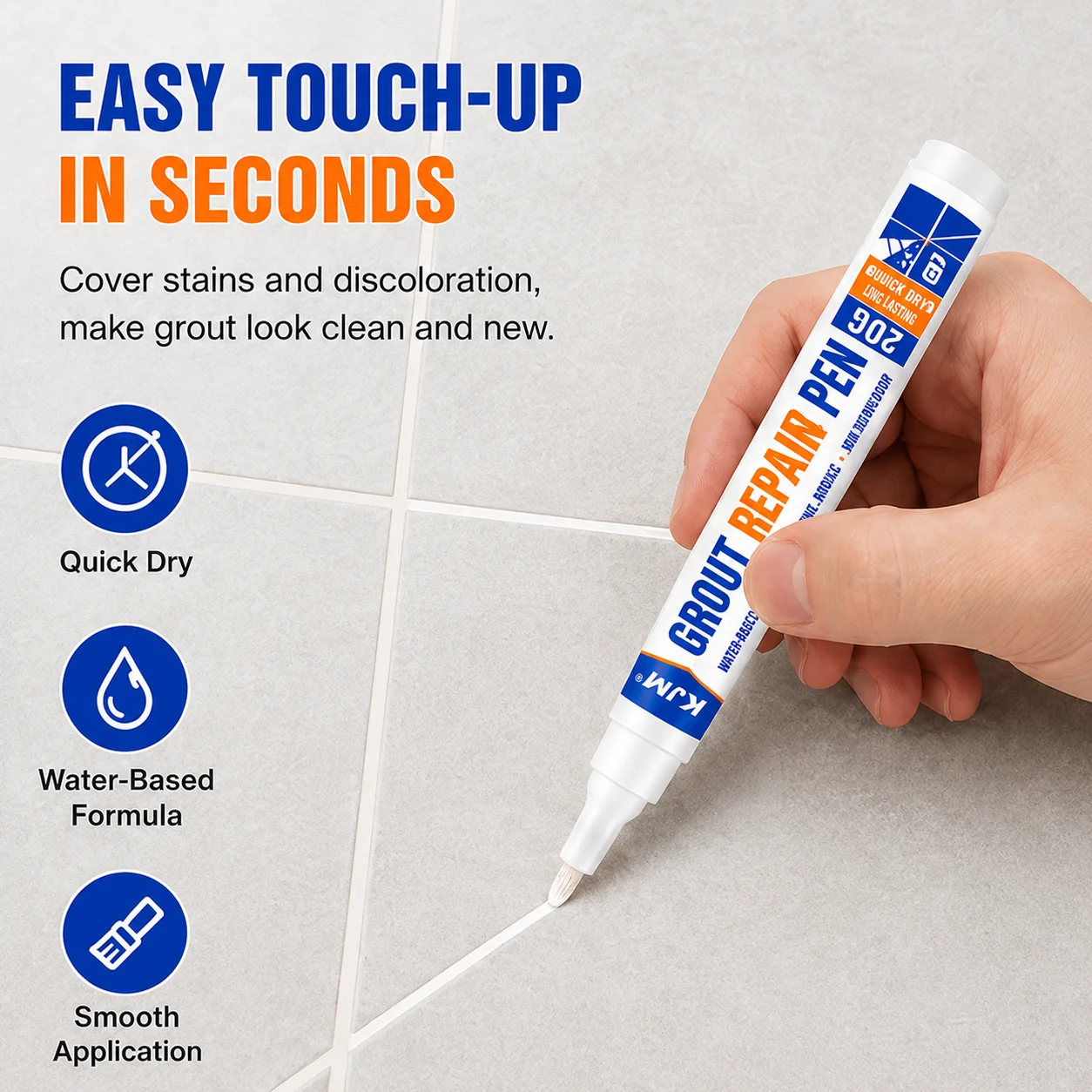Anti-Mold Waterproof Tile Seam Repair Marker DIY Ceramic Grout Restorer Pen For Kitchen Bathroom Wall Floor Tile Gap Touch Up