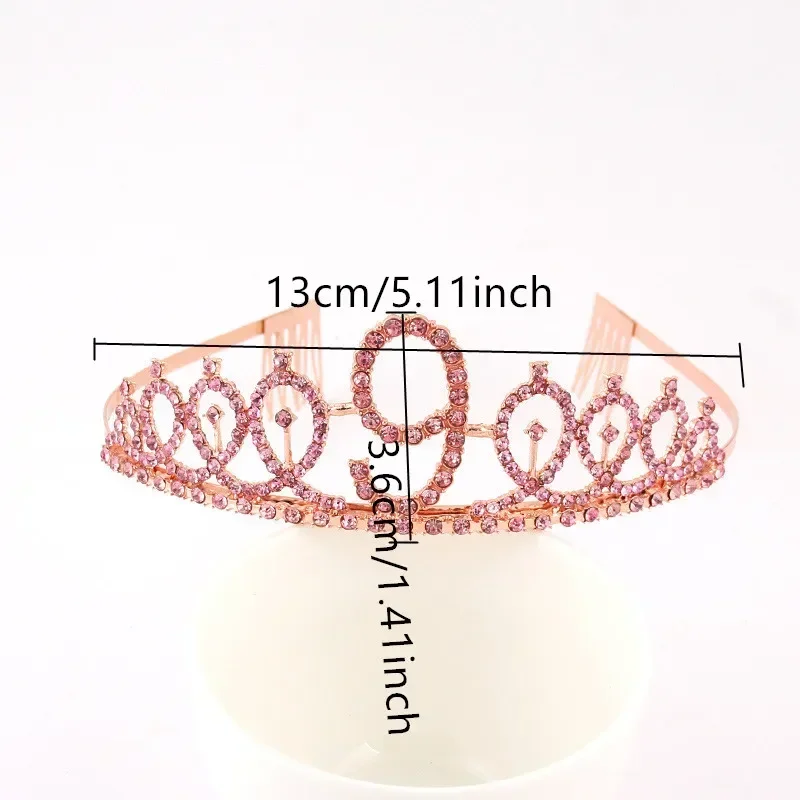 3-10th 13th 80th Birthday Crown Decorations Party Crown for Girls Women Happy Birthday Headband Wedding Headwear Hair Decor