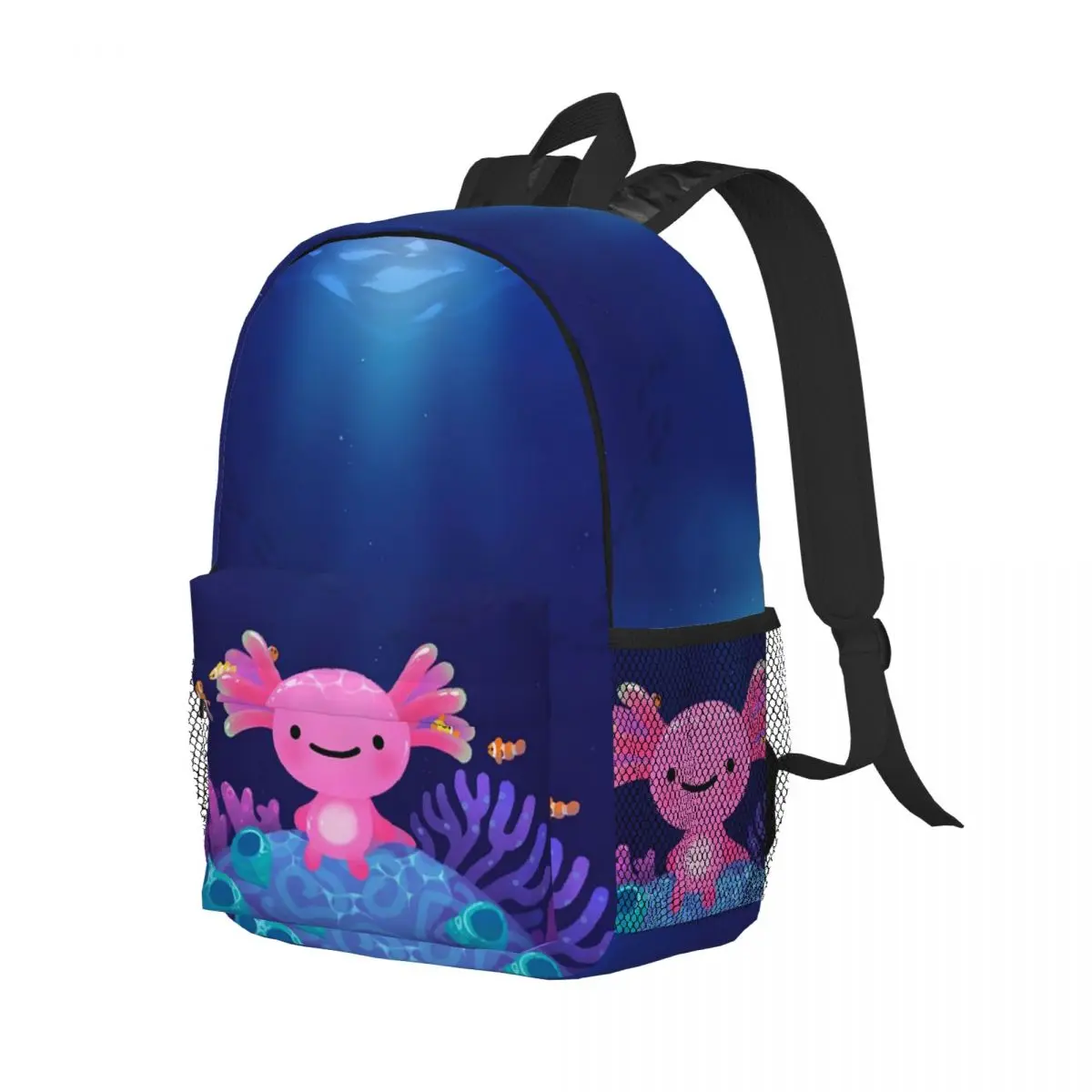 

Coral Axolotl Backpack Student Boys Girls BookBag Children School Bag Laptop Shoulder Bags for Men Women