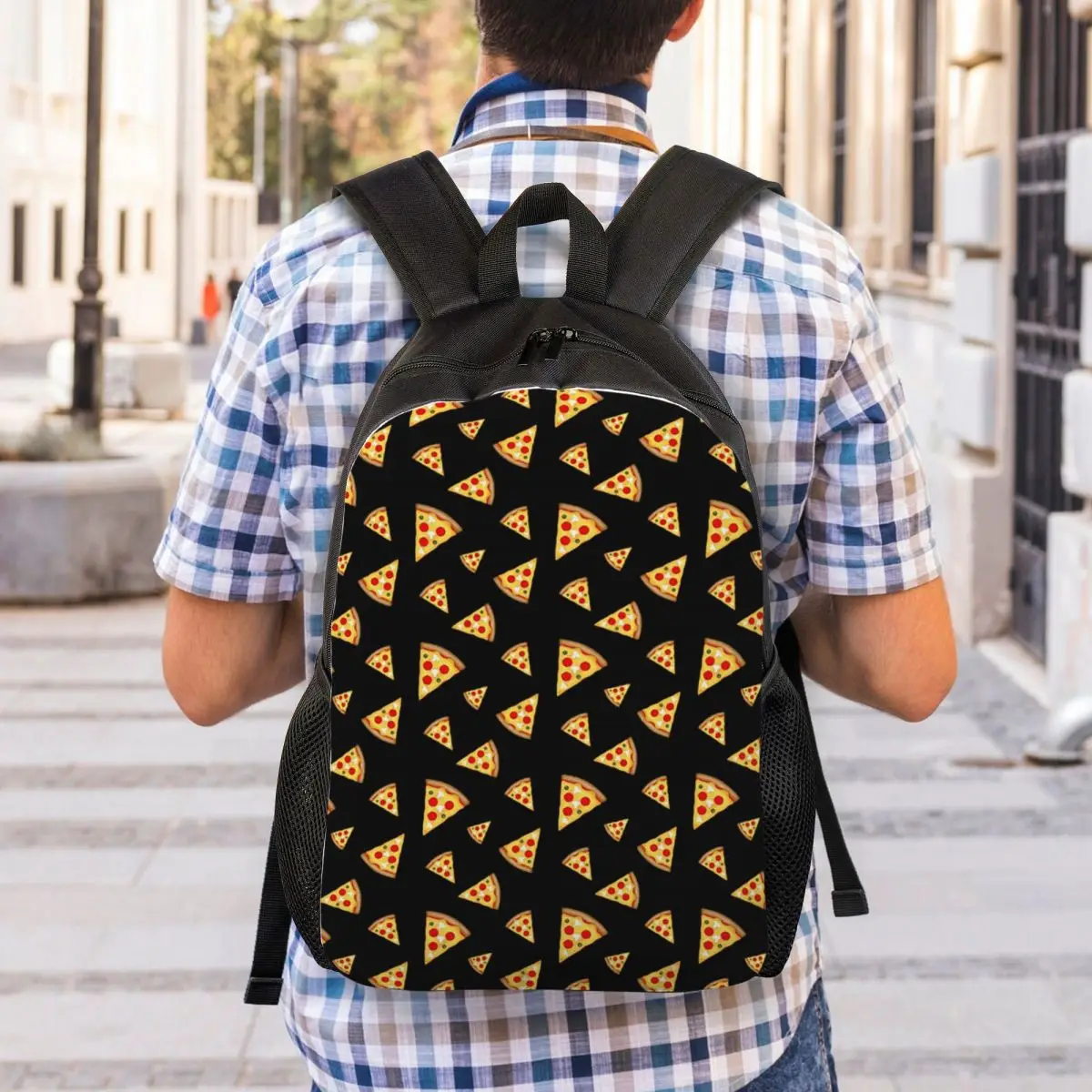 Cool And Fun Pizza Slices Pattern Backpack Student Boys Girls BookBag School Bag Computer Shoulder Bags