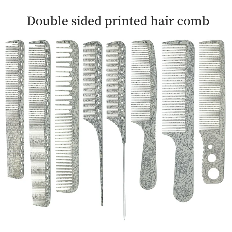 Hairdressing Printing Comb Set Professional Hair Cutting Comb Women's Long Hair Trimming Comb Barber Stores Special Accessories