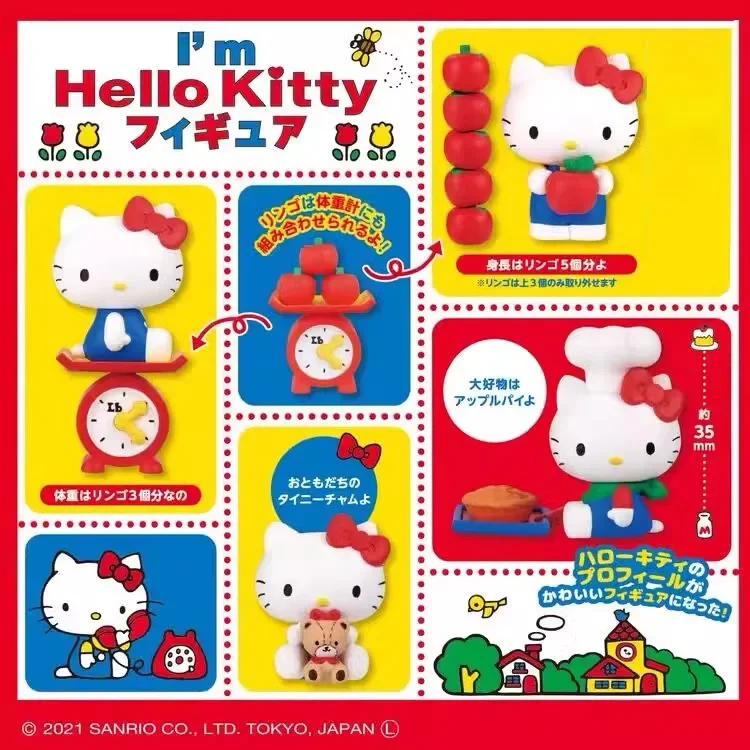 

Sanrio Hello Kitty Apple Chef Dress Up Gachapon Doll Gifts Toy Model Anime Figures Collect Ornaments