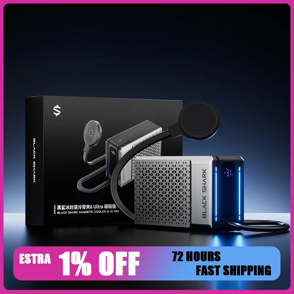 Black Shark Cooler 6 Ultra Liquid Cooling Phone Cooler Low Noise Semiconductor Cooling Fan Magnetic Liquid‑Cooled Phones Cooler