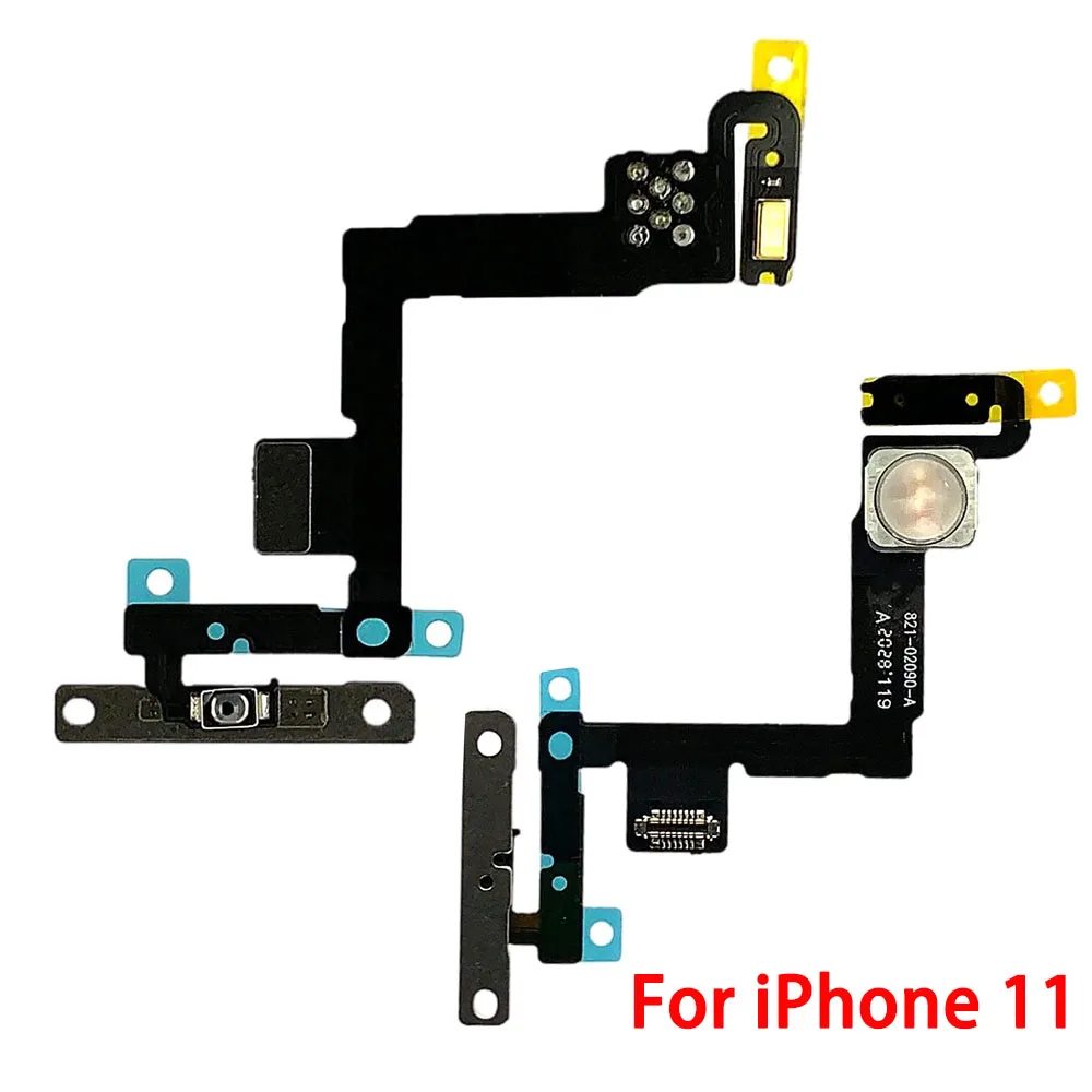 Power ON OFF Button Flashlight Flex Cable With Bracket For iPhone 11 Pro Max Replacement Parts