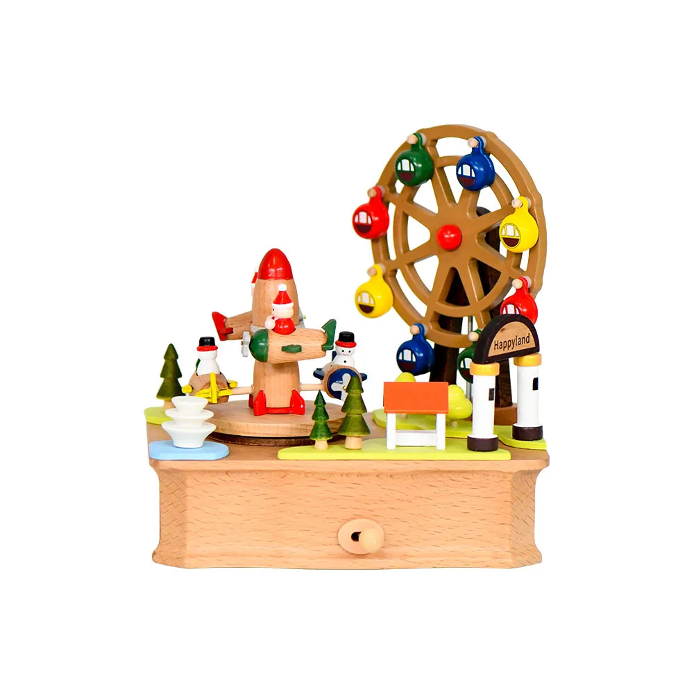 Creative Gifts Birthday Gifts Ferris Wheel Music Box Music Bell Gift Valentine's Day Music Box Wooden Craftsmanship