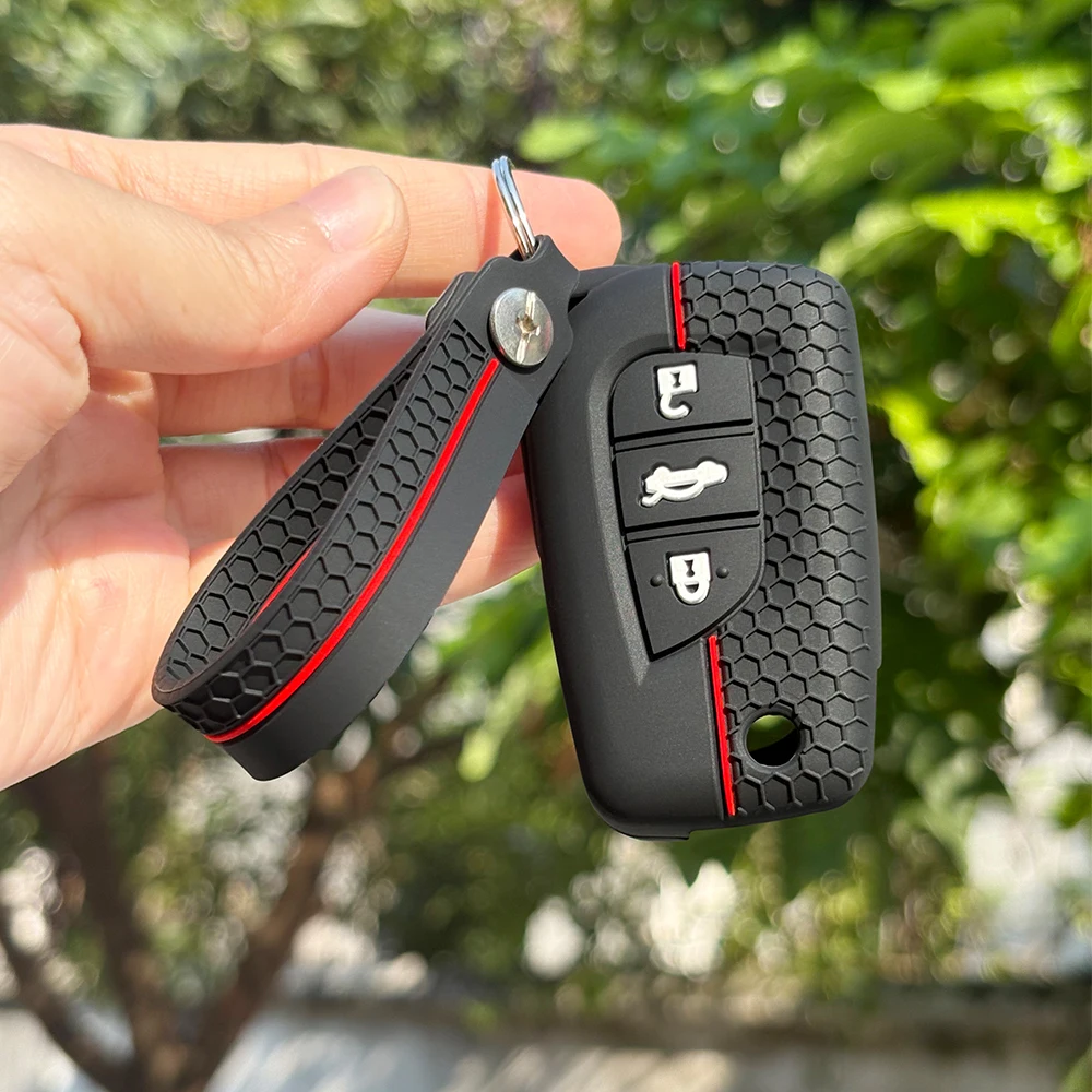 Keychain Protect For Toyota Camry 70 Aygo X Cross Yaris Prius Verso C-HR Clicker Corolla Rav4 Knife Remote Key Cover Caps